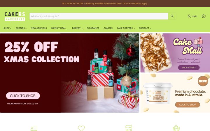 Screenshot of cakerswarehouse.com.au
