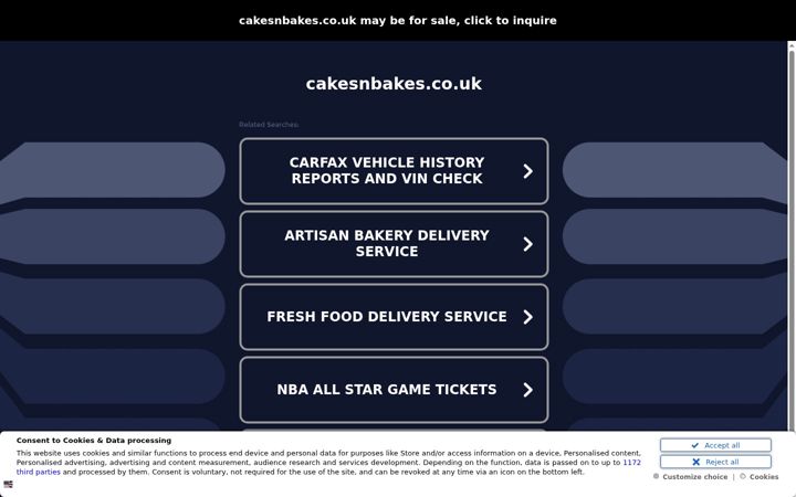 Screenshot of cakesnbakes.co.uk