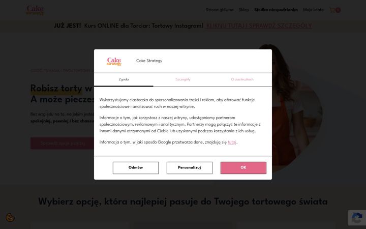 Captură de ecran a cakestrategy.pl