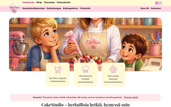 Ekrānuzņēmums no cakestudio.fi