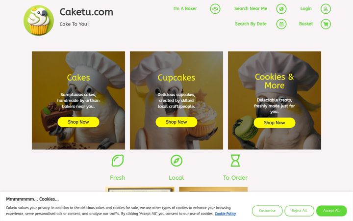Screenshot of caketu.com