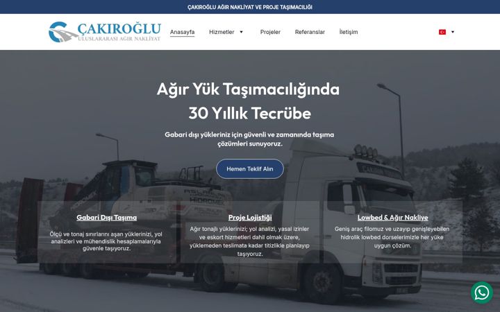 Screenshot of cakirogullari.com