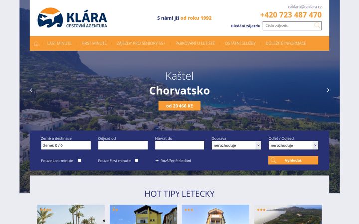 Screenshot of caklara.cz