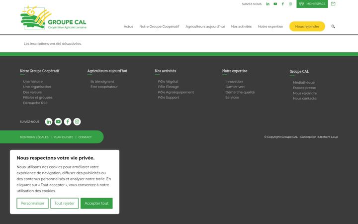 Screenshot of cal-lorraine.fr