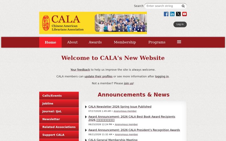 Screenshot of cala-web.org