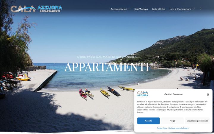Captura de pantalla de calaazzurraelba.it