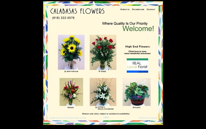 Screenshot of calabasasflowers.com