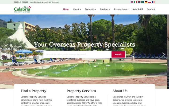 Screenshot of calabria-property-services.com