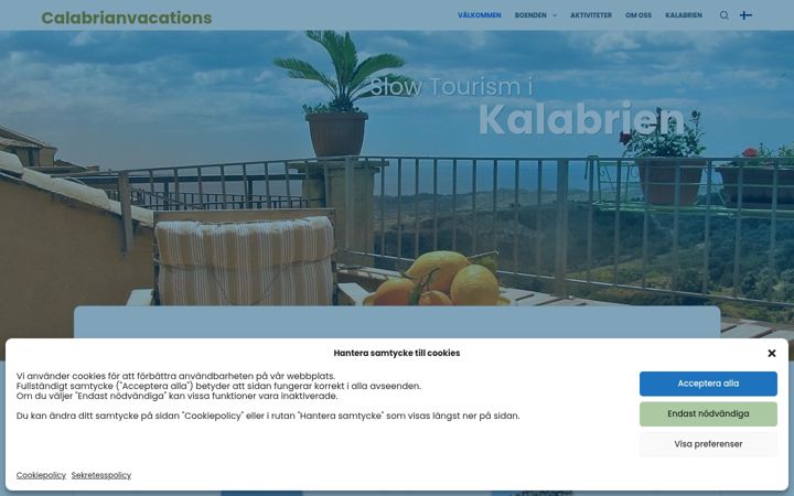 Screenshot of calabrianvacations.se