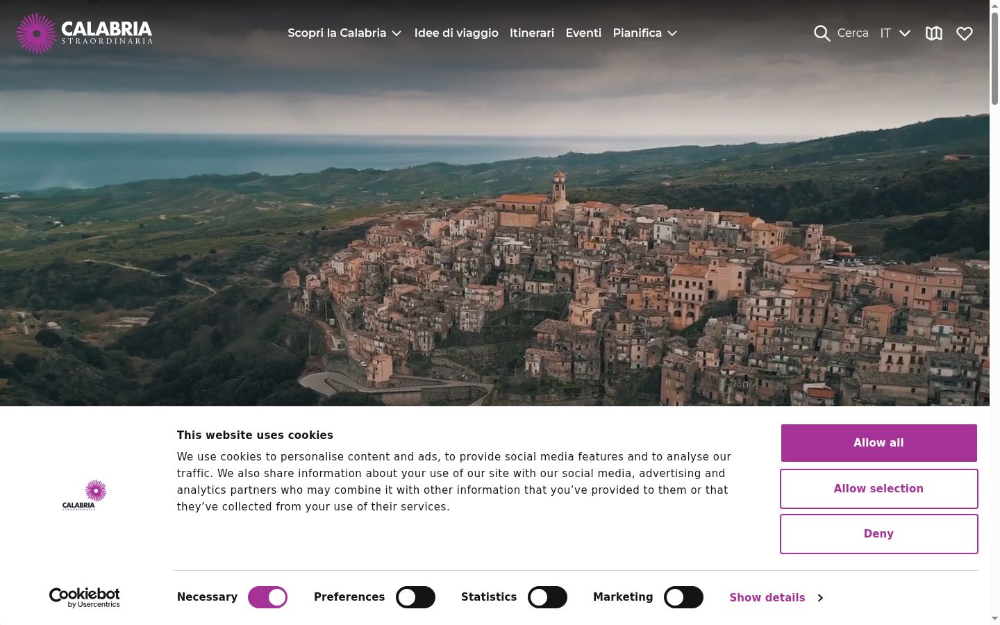 Screenshot of the consent banner shown before any interaction