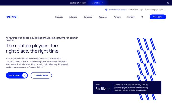 Screenshot of calabrio.com