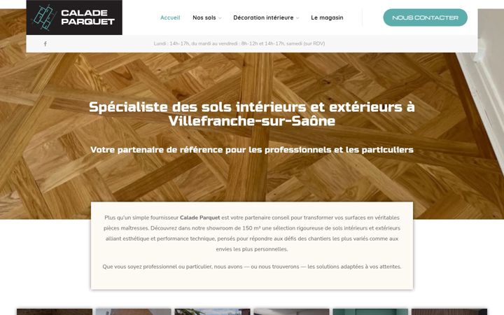 Posnetek zaslona calade-parquet.fr