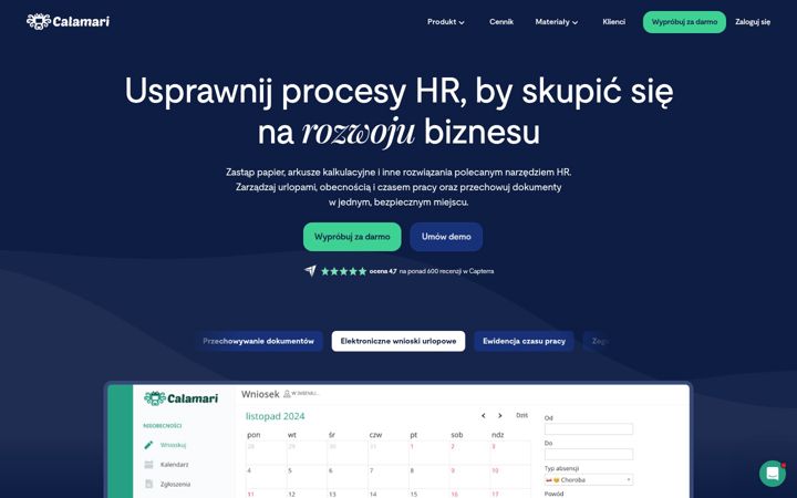Screenshot of calamari.pl