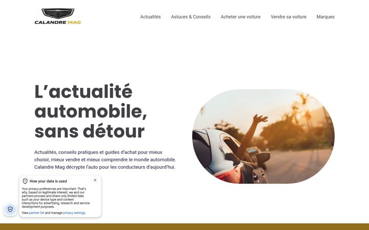 Screenshot of calandre-mag.fr
