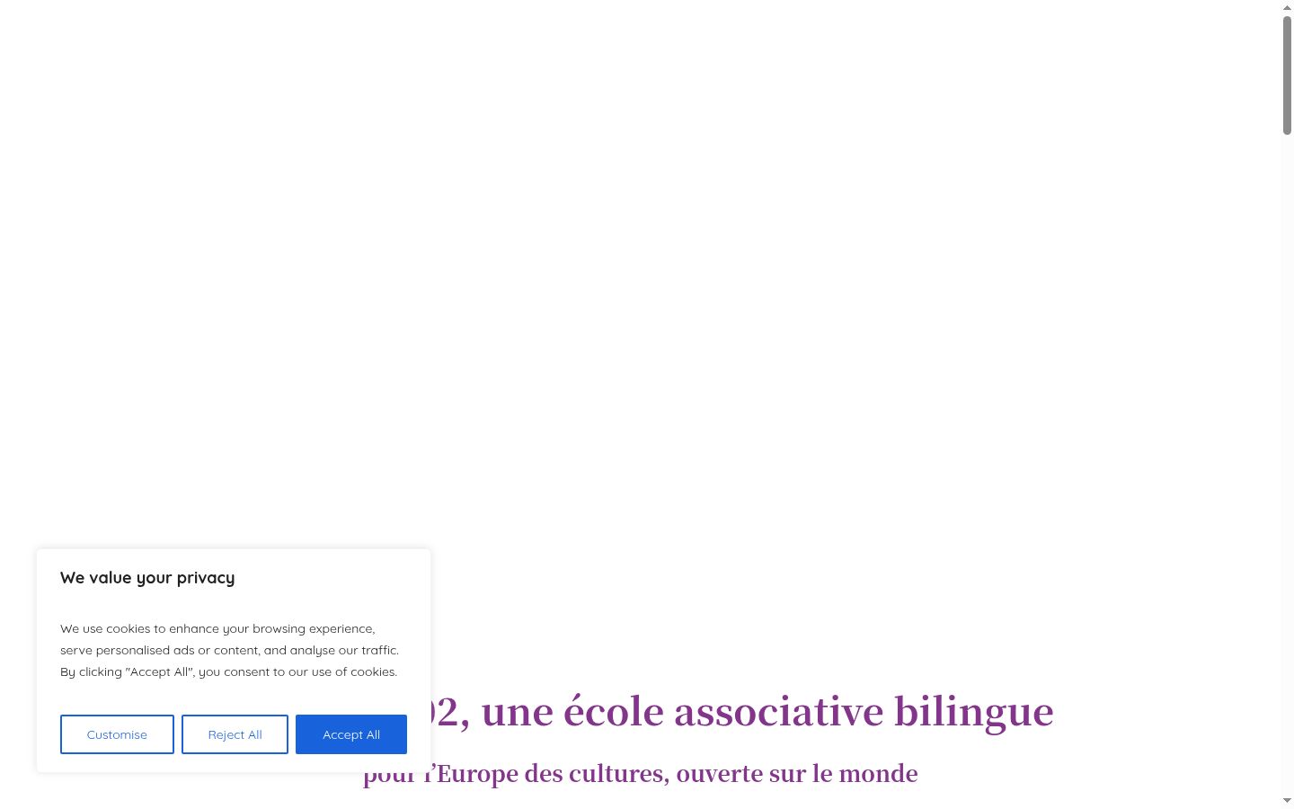 Snimka zaslona bannera za privolu prikazanog prije bilo kakve interakcije