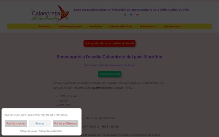 Screenshot of calandreta-mureth.fr