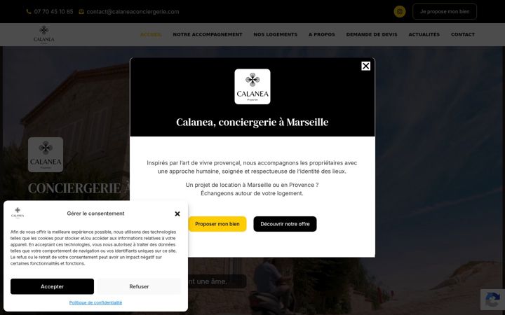 Screenshot of calaneaconciergerie.com