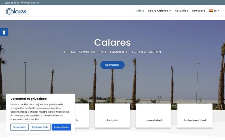 Snímek obrazovky calares.net