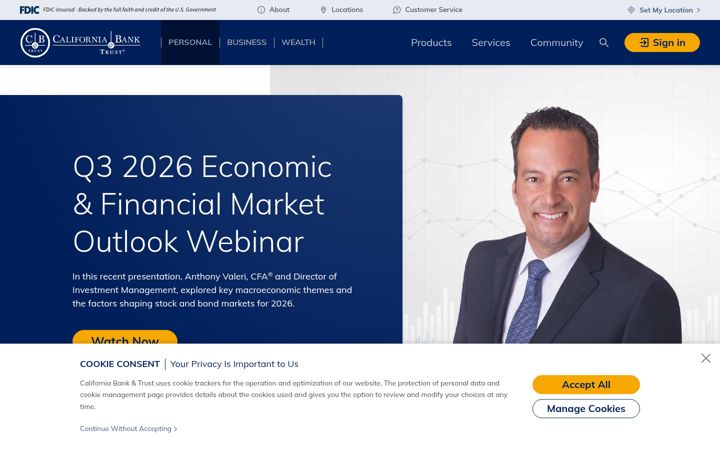 Screenshot of calbanktrust.com