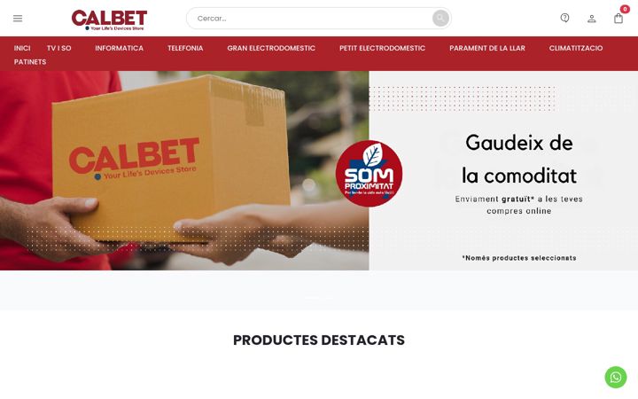 Screenshot stránky calbet.cat