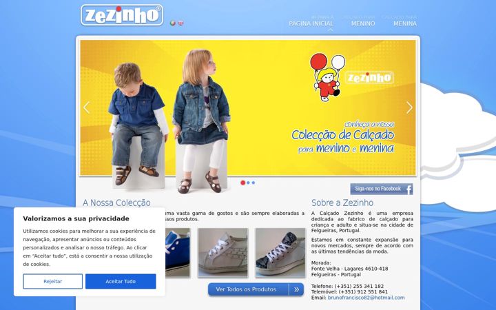 Screenshot stránky calcadozezinho.pt