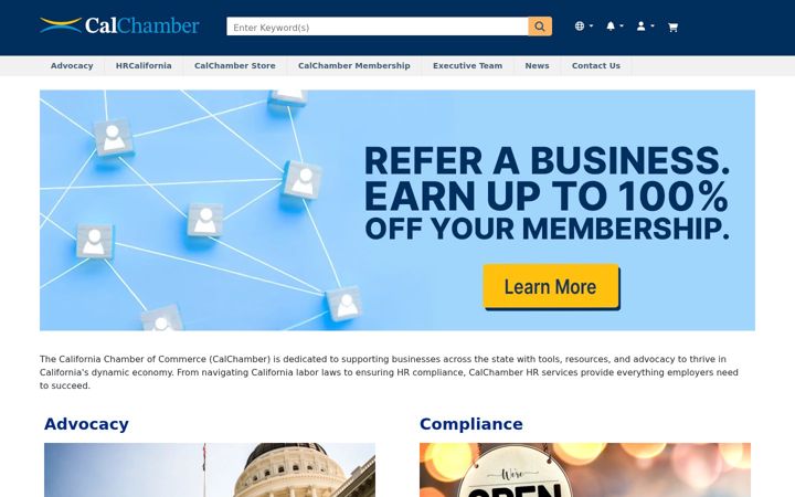 Screenshot of calchamber.com