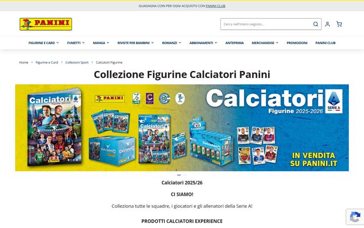 Snimka zaslona za calciatoripanini.it