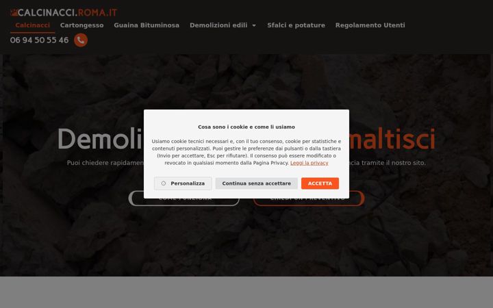 Screenshot of calcinacci.roma.it