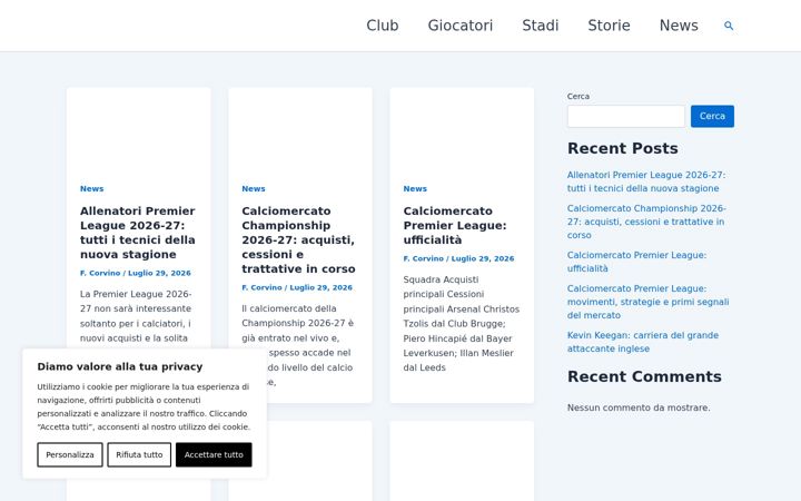 Screenshot of calcioinglesemag.com