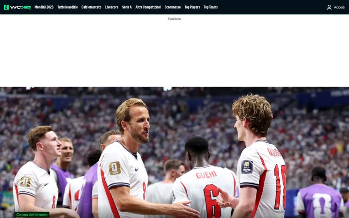 Skærmbillede af calciomercato.com