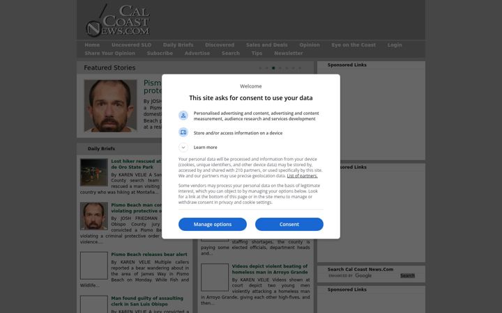 Screenshot von calcoastnews.com