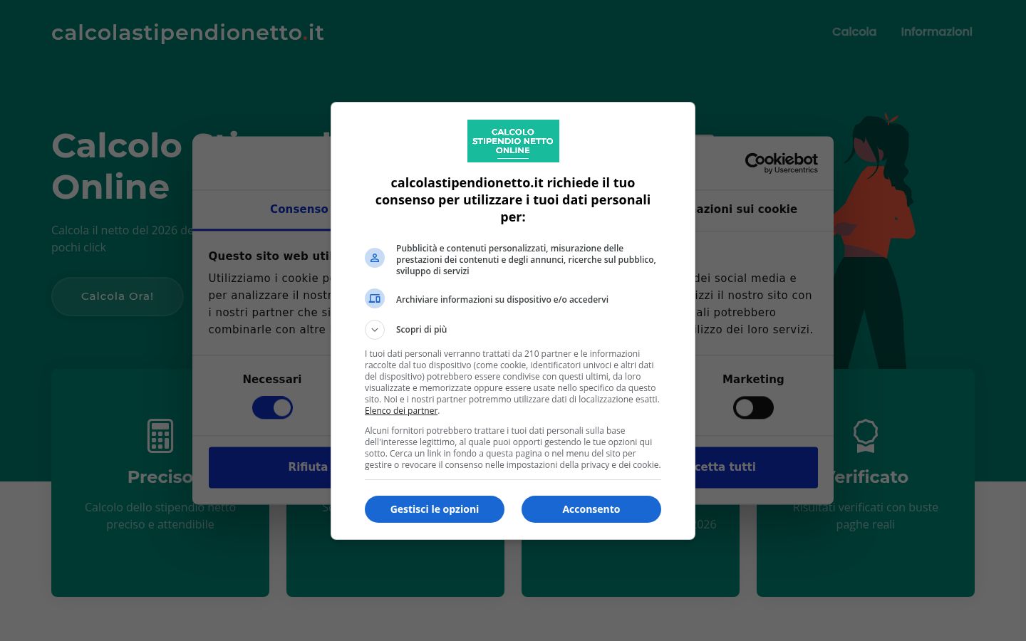 Screenshot tal-banner tal-kunsens muri qabel kwalunkwe interazzjoni