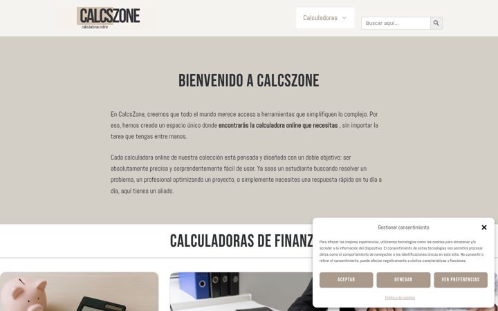 Screenshot of calcszone.com