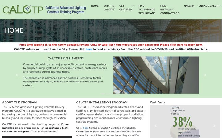Screenshot of calctp.org