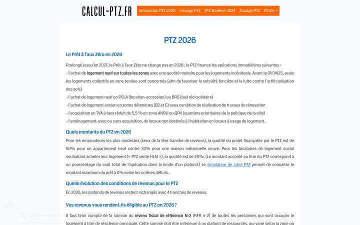 Screenshot of calcul-ptz.fr