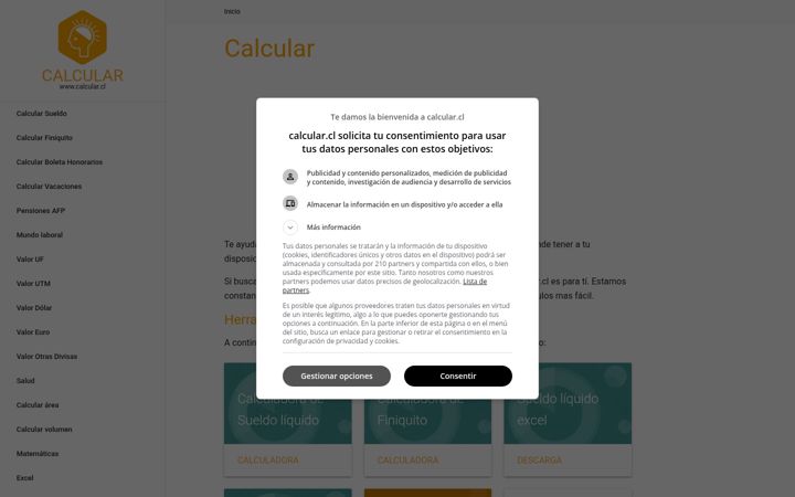 Screenshot of calcular.cl