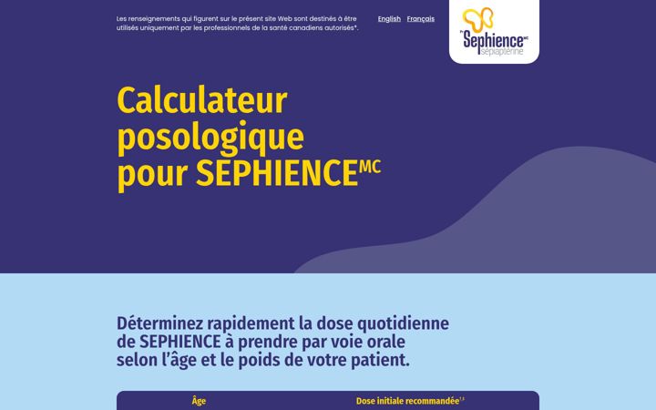 Screenshot of calculateurdedosesephience.ca