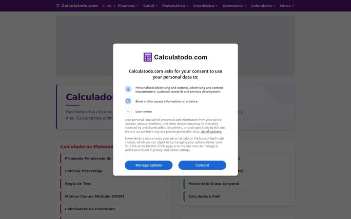 Screenshot of calculatodo.com
