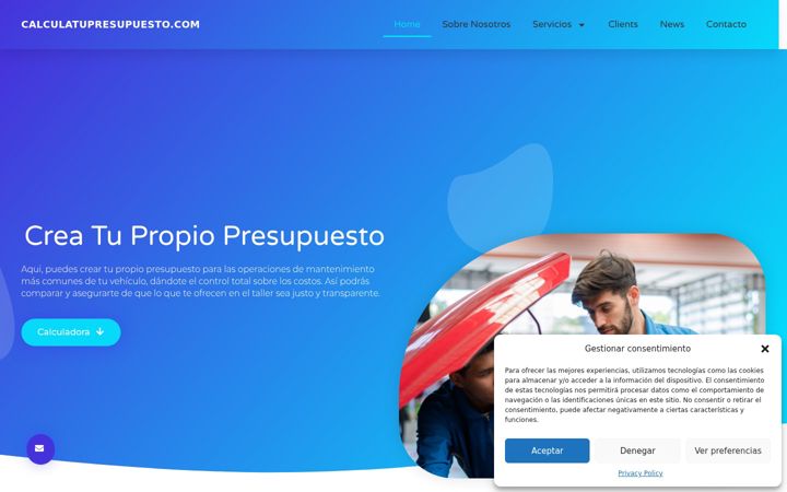 Screenshot of calculatupresupuesto.com