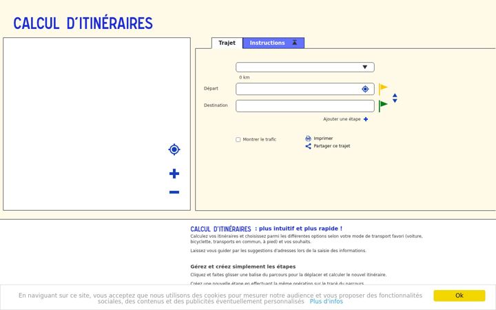 Screenshot of calculditineraires.net