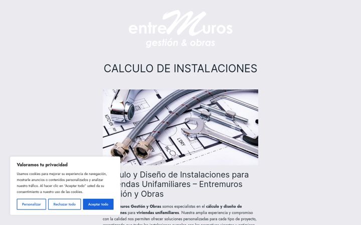Screenshot of calculoinstalaciones.es