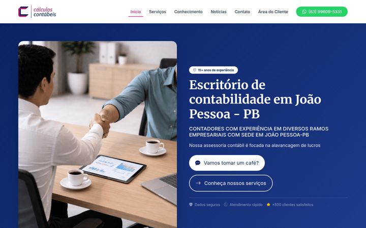 Screenshot of calculoscontabeis.com.br