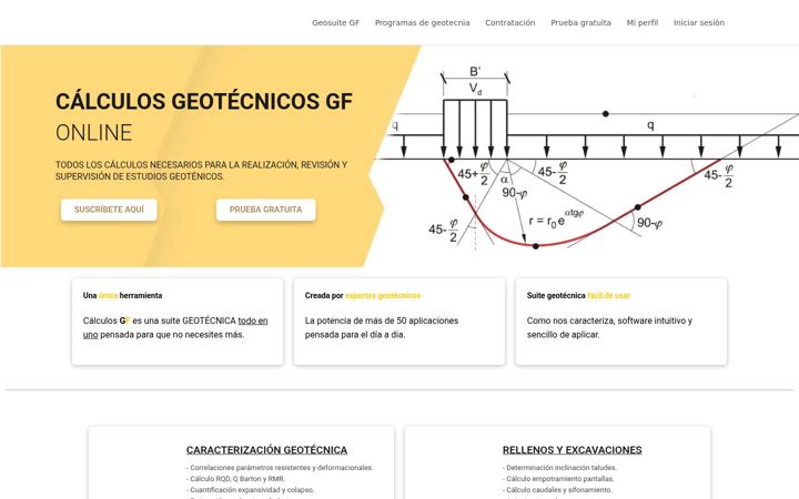 Screenshot of calculosgeotecnicosgf.com