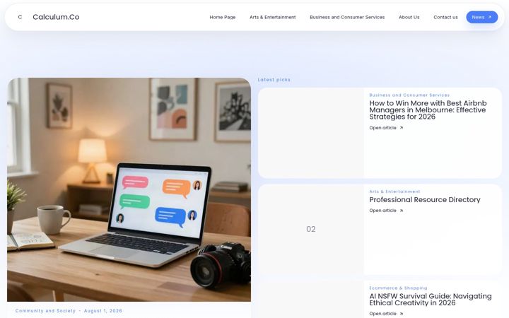 Screenshot of calculum.co.uk