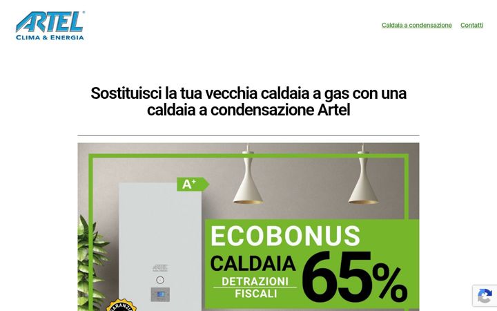 Screenshot of caldaie-artel.it