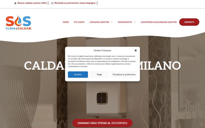 Skjámynd af caldaiearistonmilano.it