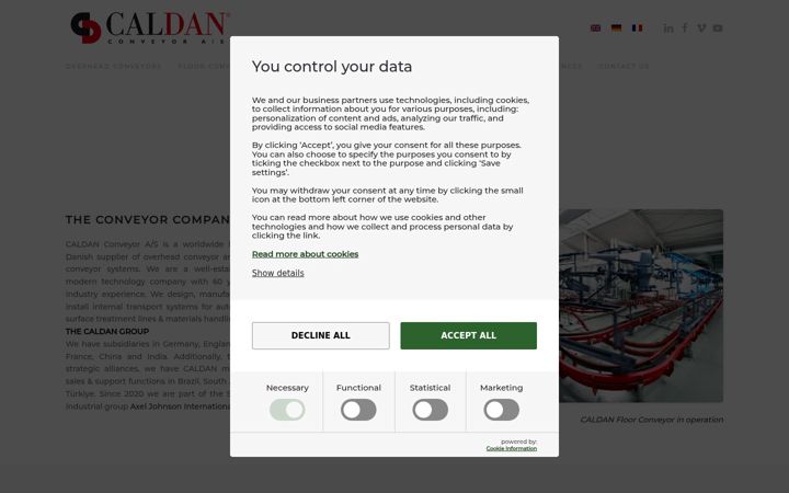 Screenshot of caldan.dk