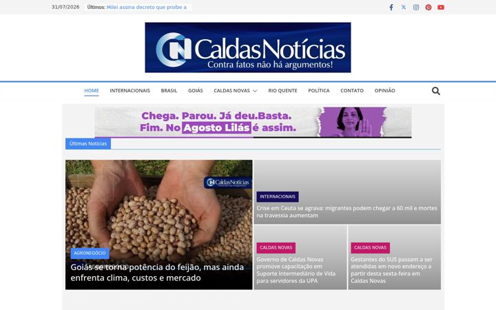 Screenshot of caldasnoticias.com.br