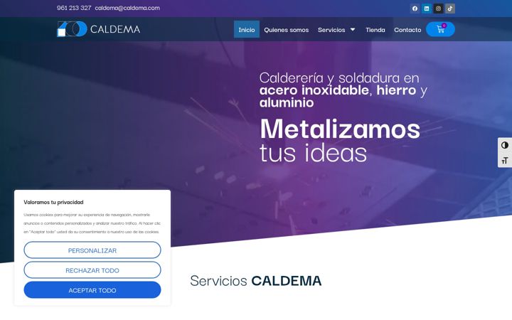 Screenshot of caldema.com