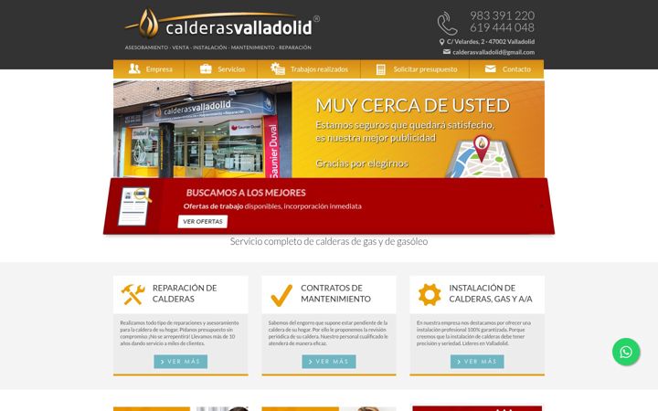 Screenshot of calderasvalladolid.com